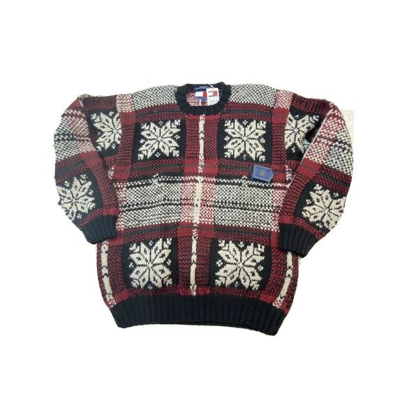 NWT Tommy Hilfiger Hand Knit Thick Wool Blend Sweater Fair Isle $235 Men's L - Picture 11 of 12